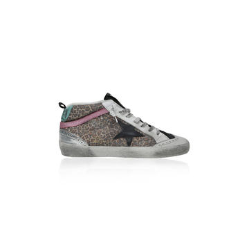 Mid-Star Leopard Leather Sneakers