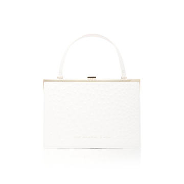 Textured-Leather Top Handle Bag