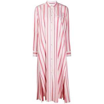 stripe-pattern shirt dress