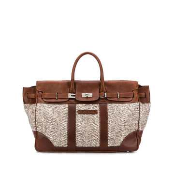 panelled logo patch holdall