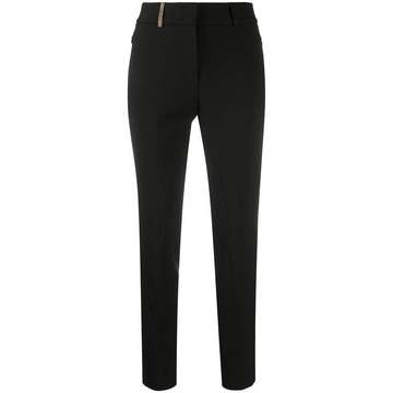 high-waist slim-fit trousers