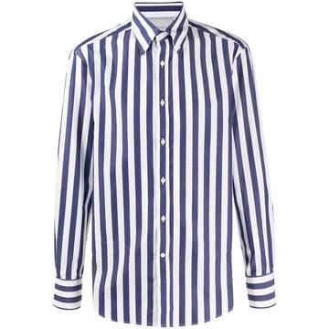 button-down collar striped shirt