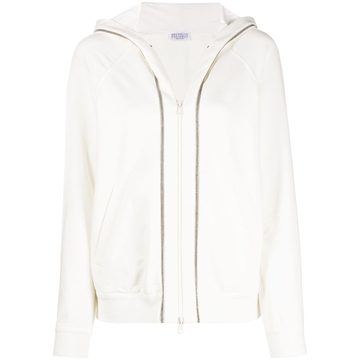 zip-through hooded sweatshirt