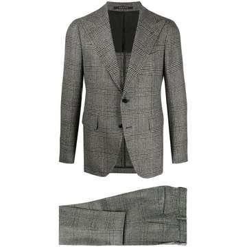 check-pattern single-breasted suit