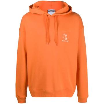 tonal logo print hoodie