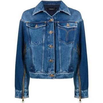 zipper detailed denim jacket