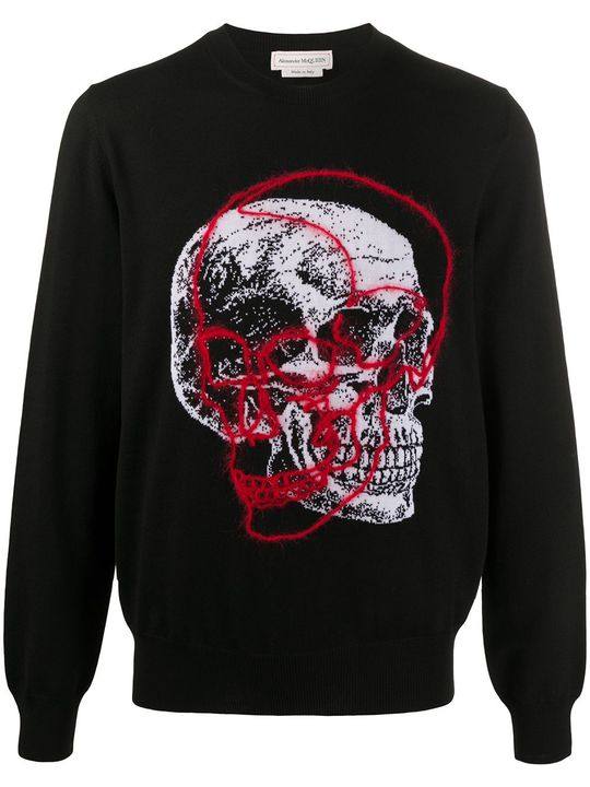 skull motif knitted jumper展示图