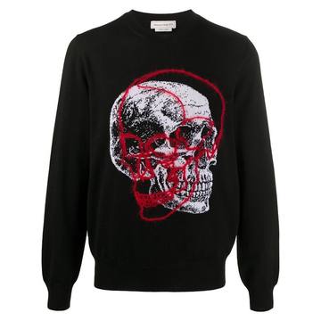 skull motif knitted jumper