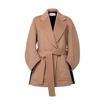 Exciting Volumes Belted Wool-Blend Jacket