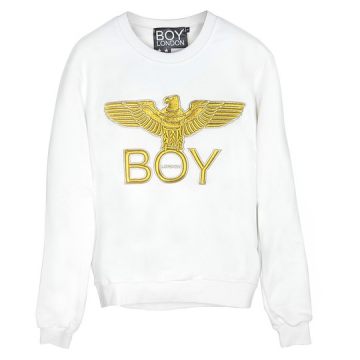 Off White & Gold Cotton Women's Sweater