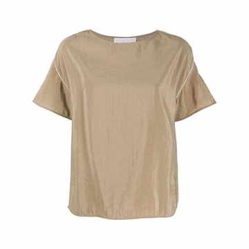 brass-embellished boxy blouse