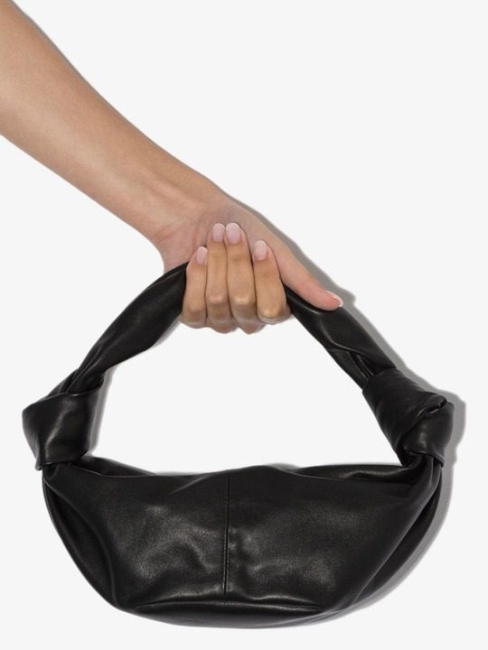 black Jodie mini leather clutch bag展示图