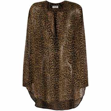 leopard print asymmetric blouse