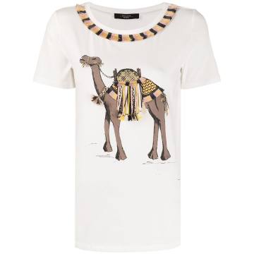 骆驼印花圆领T恤