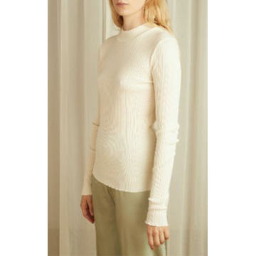 Texured-Knit Mock-Neck Top