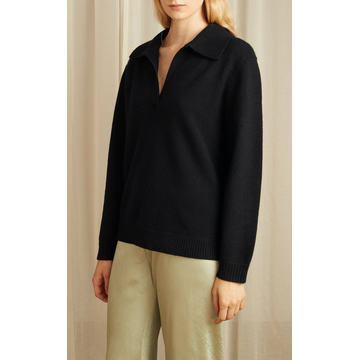 Wool-Cashmere Polo Sweater