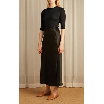 Satin Midi Slip Skirt