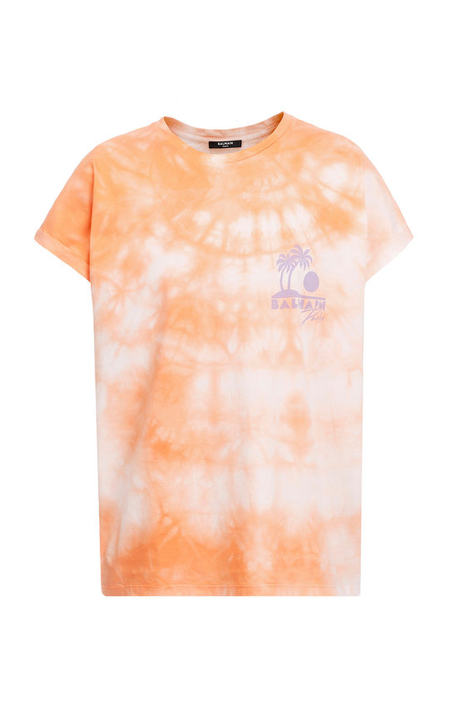 Logo-Print Tie-Dyed Cotton Cropped T-Shirt展示图