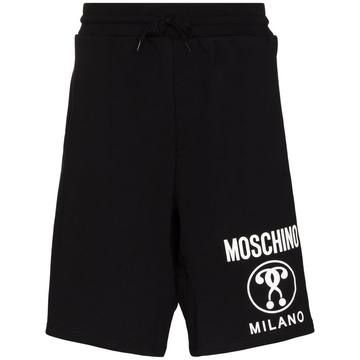 double question mark logo track shorts