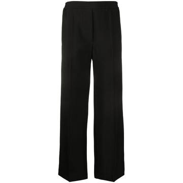 elasticated straight-leg trousers