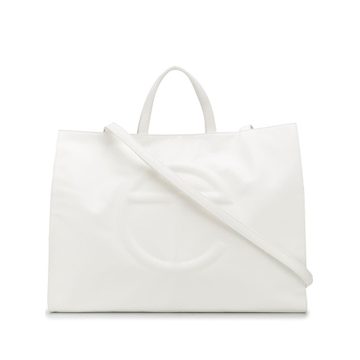 embossed logo shopping bag