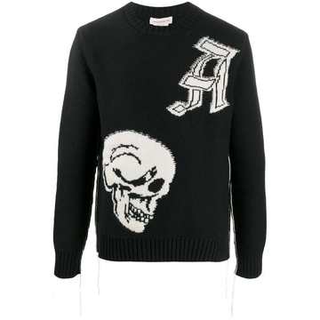 skull crew neck jumper