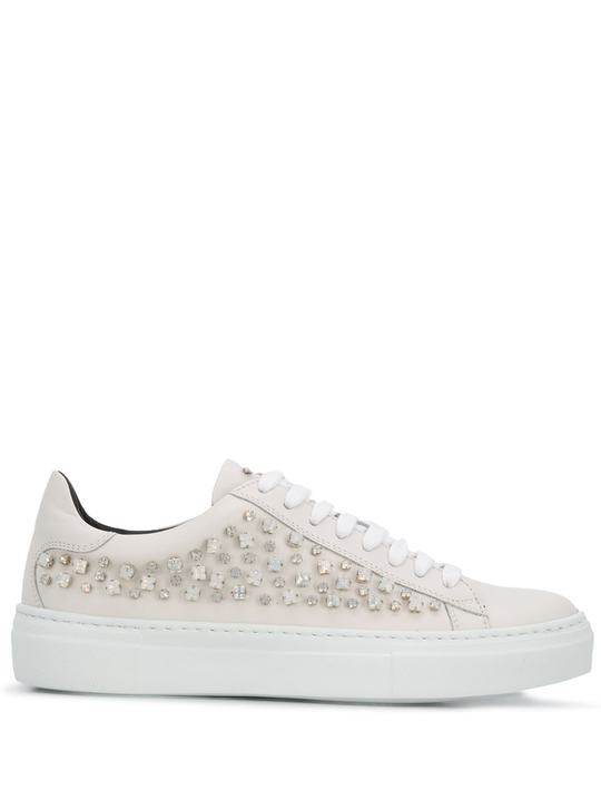 crystal-embellishment low-top sneakers展示图