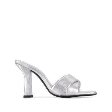 Retox metallic block heel sandals