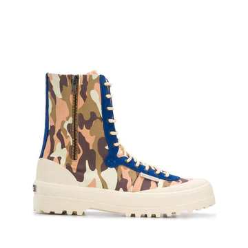 x Paura camouflage print boots