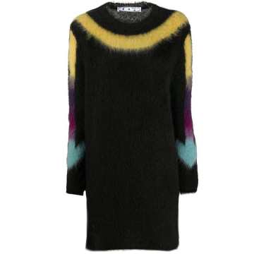 Arrows fuzzy knitted dress