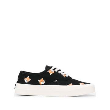 Fox Head print platform sole sneakers