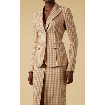 Beatrix Wool-Blend Gingham Jacket