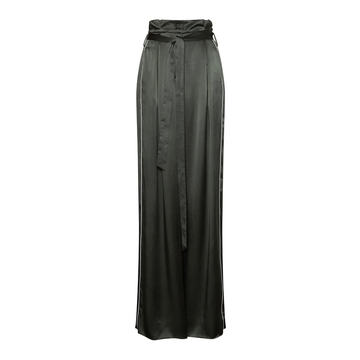 Arlet Pleated Silk Charmeuse Wide-Leg Pants