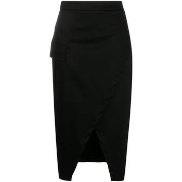 wrap-around slit-detail skirt