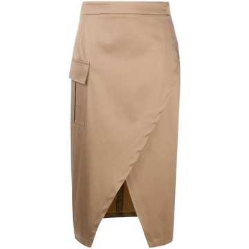 wrap-style midi skirt