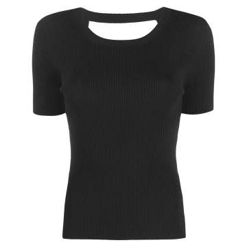 open-back ribbed knit top