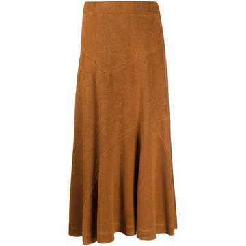 knitted panel maxi skirt