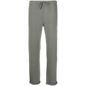 straight-leg cuffed trousers