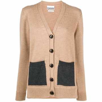 contrast pocket cardigan