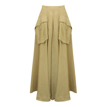 Lena Pocket-Detailed Crepe Full Maxi Skirt