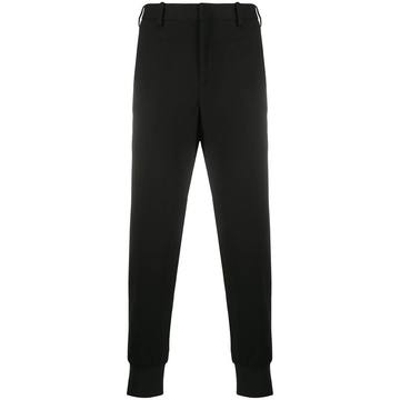 elasticated-ankle tapered trousers