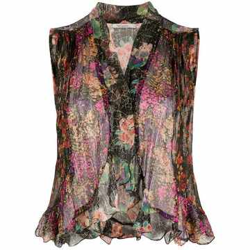 floral sheer blouse