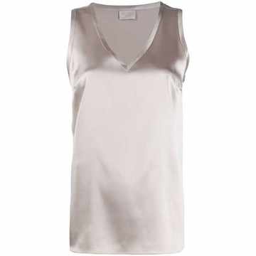 metallic silk tank top