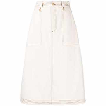 A-line denim skirt