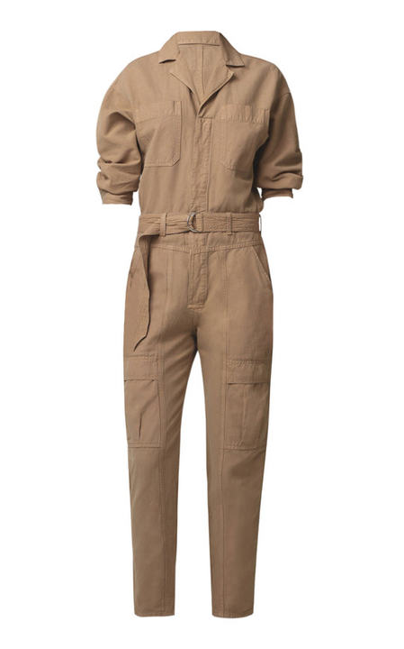 Willa Belted Cotton Utility Jumpsuit展示图