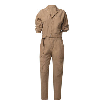 Willa Belted Cotton Utility Jumpsuit