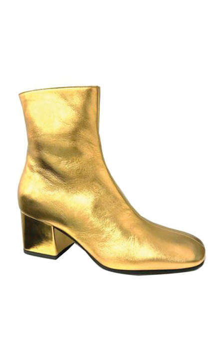 Metallic Leather Ankle Boots展示图