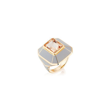 Memphis Candy Lacquer Emerald Cut Signet Ring