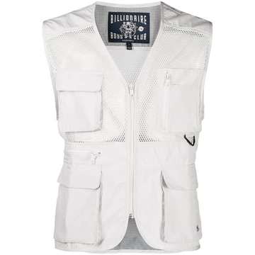 mesh panelled gilet