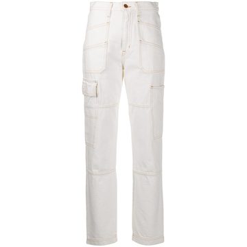 high-rise pocket-detail jeans